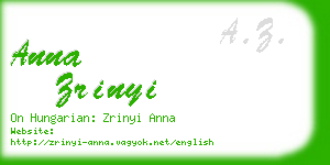 anna zrinyi business card